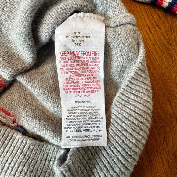 MINI BODEN London Double Decker Bus Sweater Boys 3-4 Gray Red Cotton Unisex - Picture 8 of 8